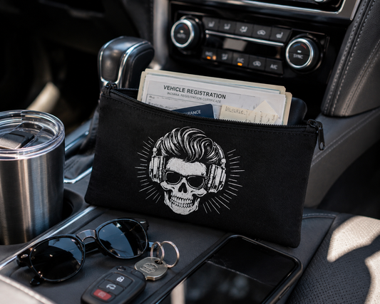 Music City Co. Brand Headphones Skull Small Zip Pouch