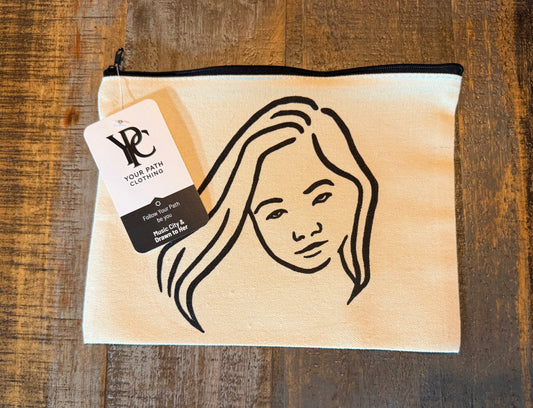 Drawn to Her Brand Canvas Zip Pouch — Large Essentials (9 × 7)