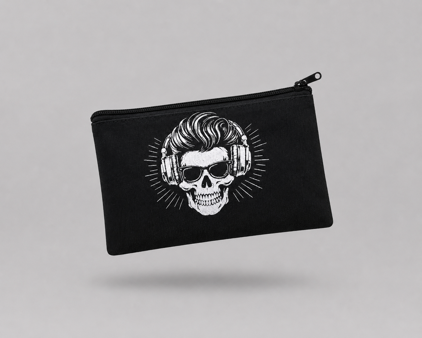 Music City Co. Brand Headphones Skull Small Zip Pouch