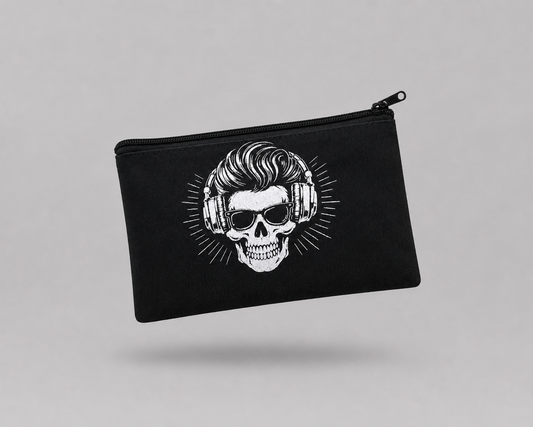 Music City Co. Brand Headphones Skull Small Zip Pouch