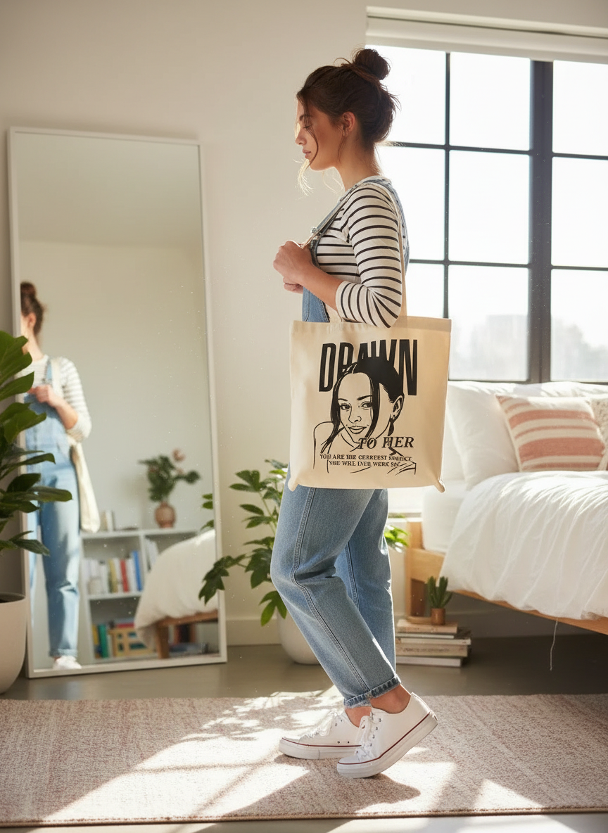 Drawn to Her Brand Canvas Tote – Greatest Project