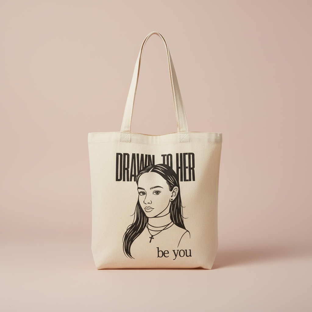 Drawn to Her Brand Canvas Tote – Be You