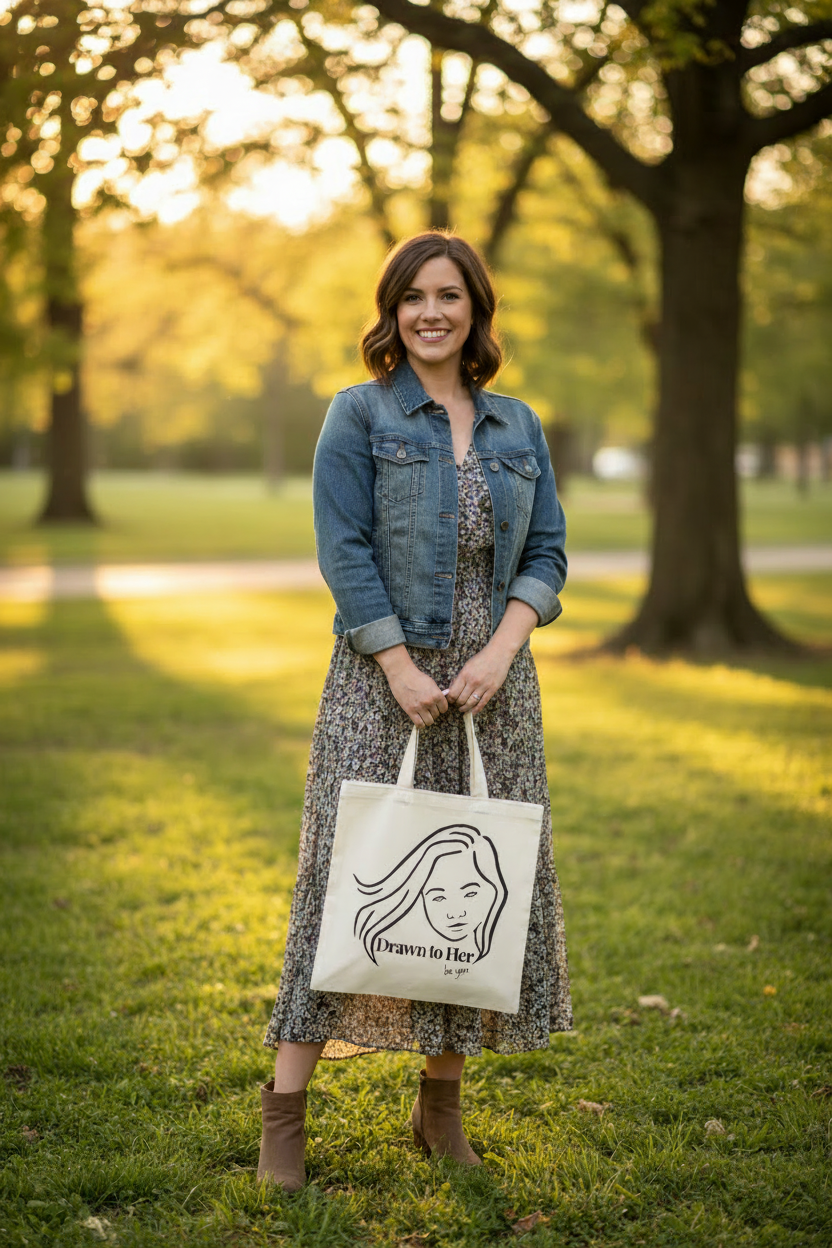Drawn to Her Brand Canvas Tote – Signature Logo