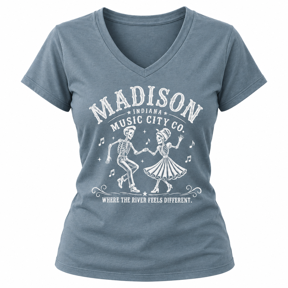 Authentic Ohio Valley - Music City Co. Brand T-Shirt — Where the River Feels Different— Women's V-Neck