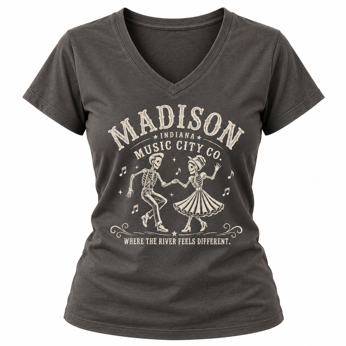 Authentic Ohio Valley - Music City Co. Brand T-Shirt — Where the River Feels Different— Women's V-Neck