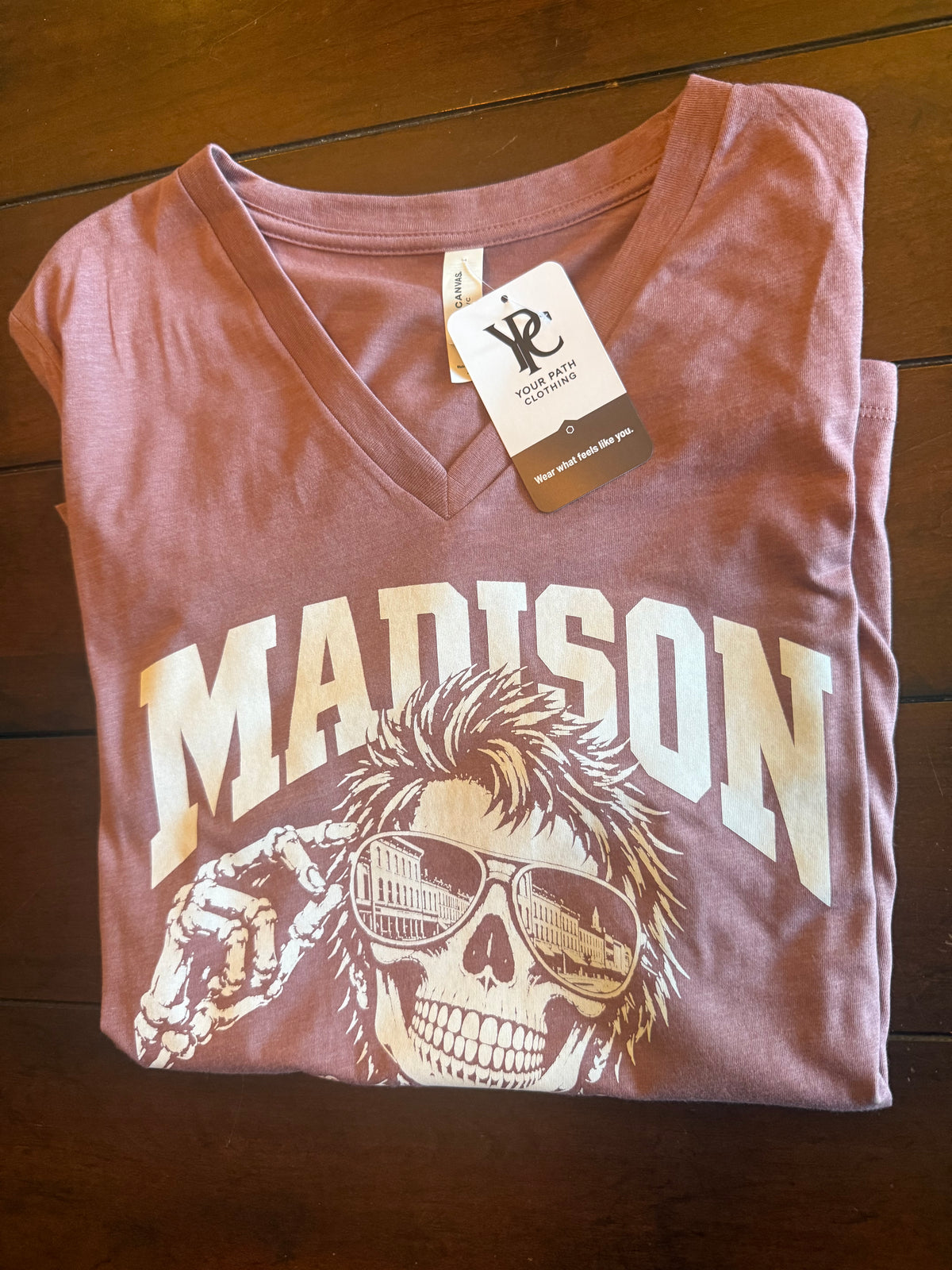 Authentic Ohio Valley — Music City Co. Brand T-Shirt — Down on Main Street— Women's V-Neck T-Shirt