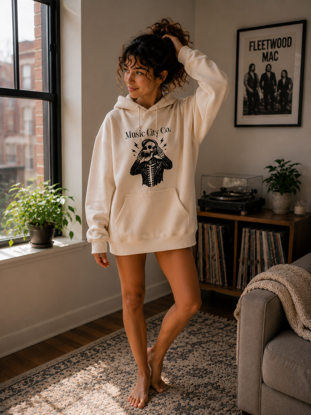 Music City Co. Brand Hoodie Headphone Skeleton — Premium Midweight Fleece Hoodie