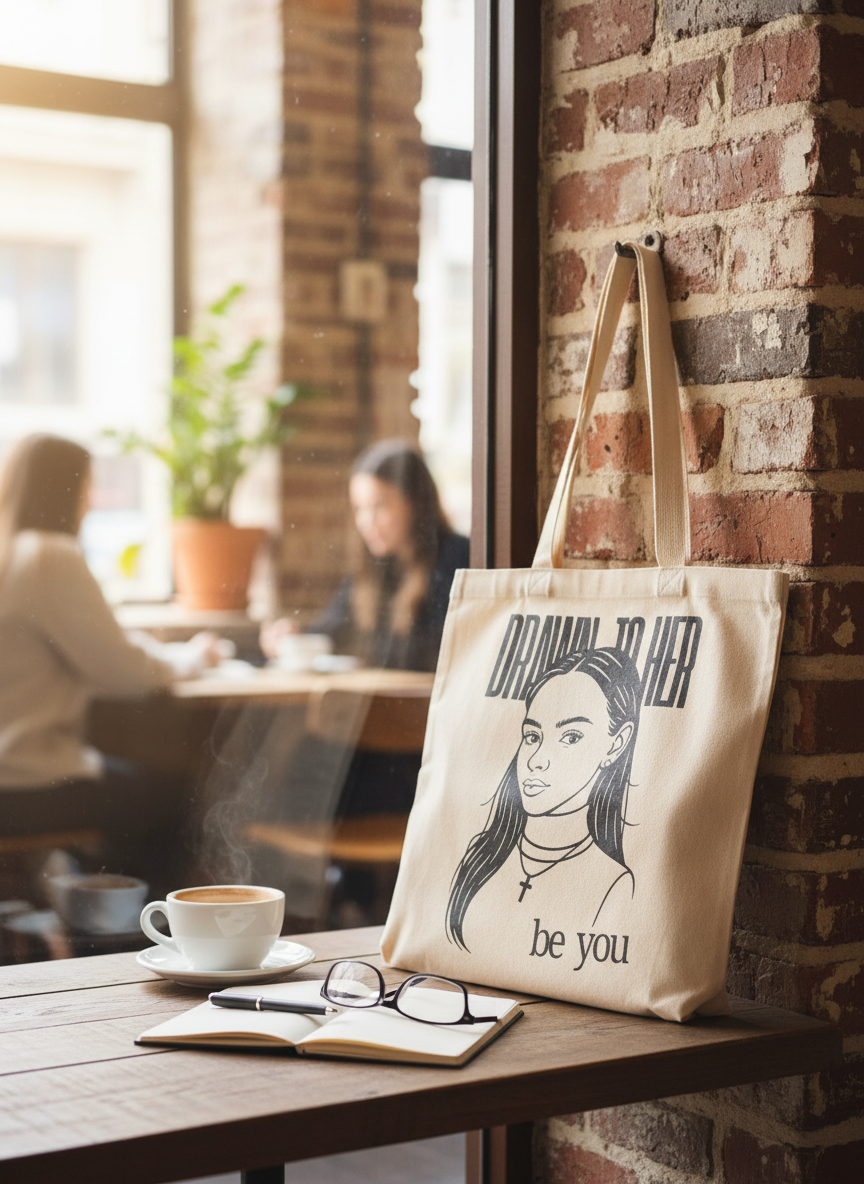 "Drawn to Her" Tote Bag
