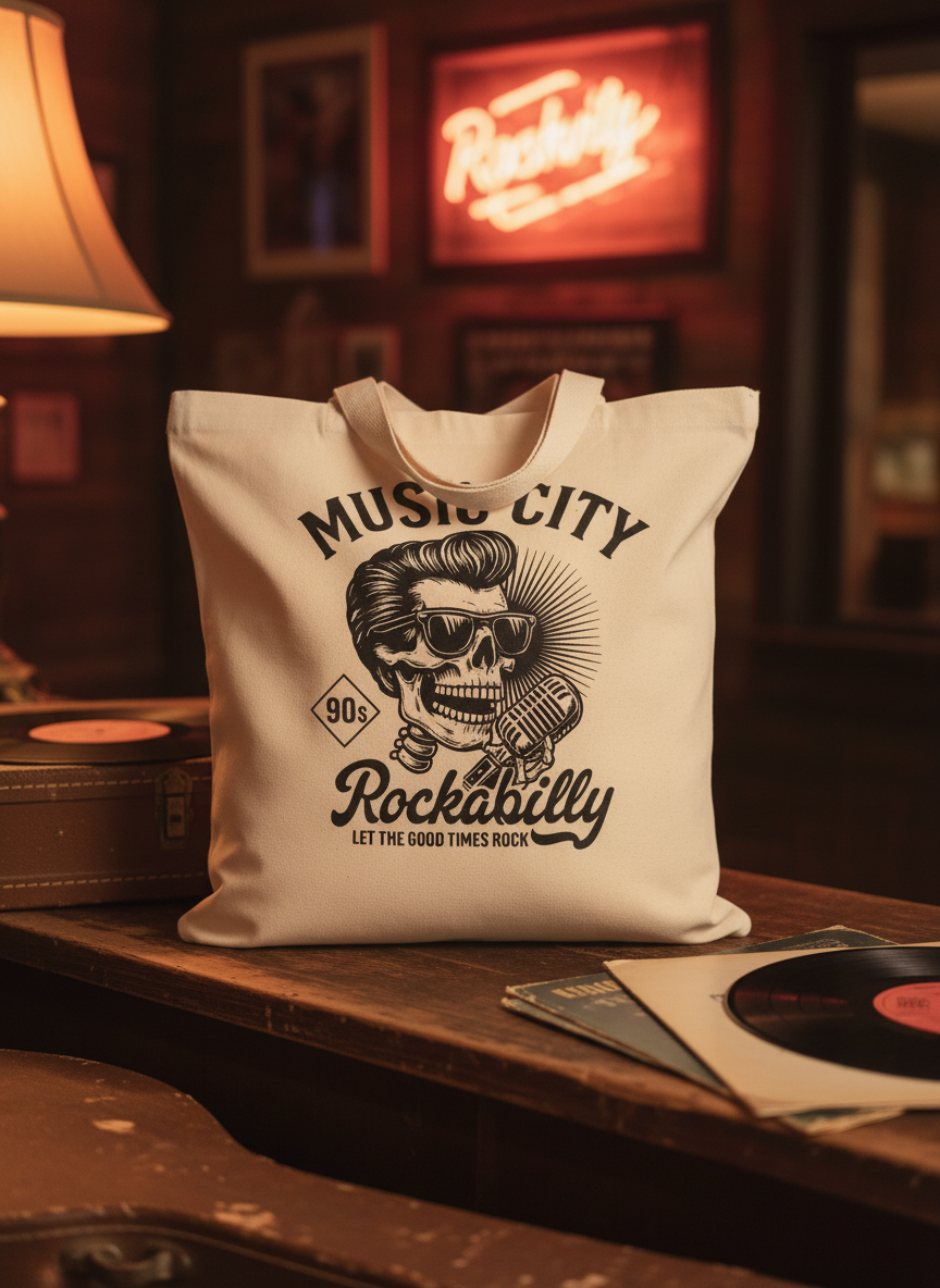 Nashville Rockabilly Tote Bag
