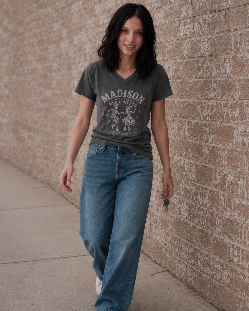 Authentic Ohio Valley — Music City Co. Brand Women's V-Neck T-Shirt — Where the River Feels Different